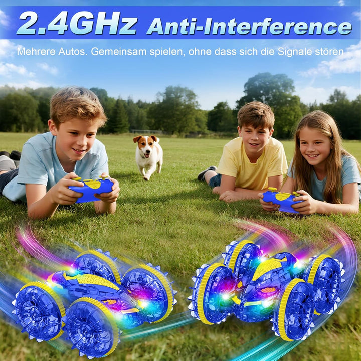 MidiVix Amphibienfahrzeug Ferngesteuertes Auto, 90 Min Spielzeit, 2.4GHz Double-Sided Stunt RC Auto
