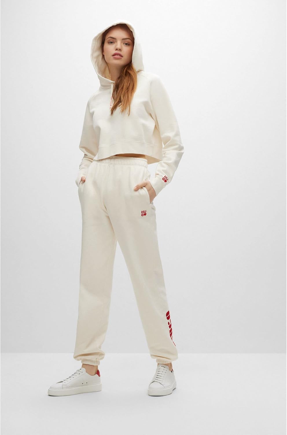 HUGO Damen Dimalaya Sweatshirt L Open White110, L Open White110