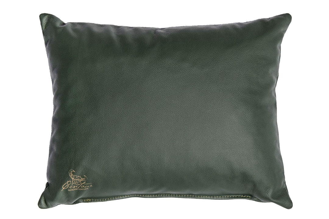 Centaur - Deko Lederkissen 50 x 40 cm für Sofa oder Schlafzimmer flaschengrün - Echt Leder Kissen Ec