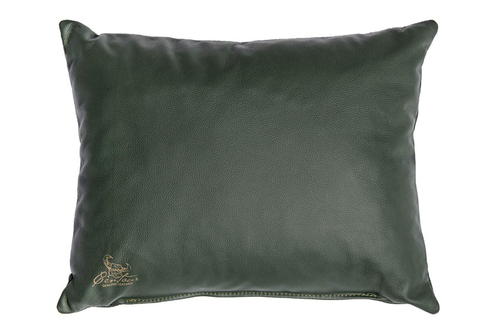 Centaur - Deko Lederkissen 50 x 40 cm für Sofa oder Schlafzimmer flaschengrün - Echt Leder Kissen Ec