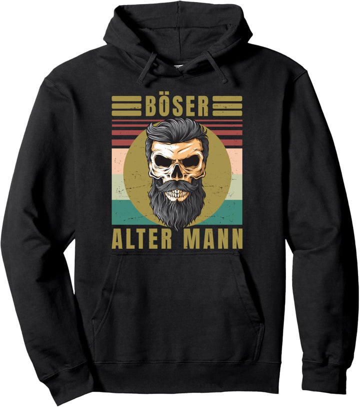 Herren Böser alter Mann - Totenkopf Vintage - Biker - Gang Pullover Hoodie