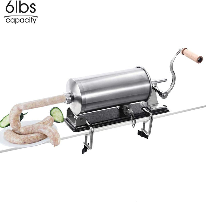 MASTER FENG Wurstfüller, Horizontale Küche Aluminium Wurstfüllmaschine mit Saugfuss Verpackt 8 Gröss