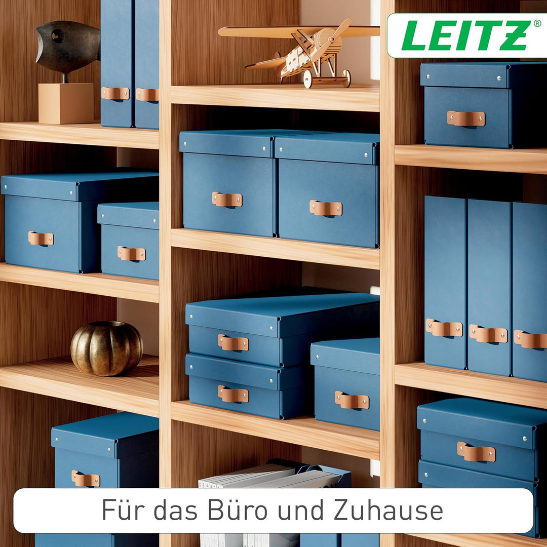 Leitz Puro Aufbewahrungsbox mit Deckel, Klein, 2er-Set, stapelbar, 7 L, Organizer-Box für Regale und