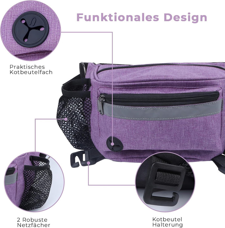 Leckerlitasche für Hunde,Mehrfunktional Futterbeutel Hund - Bauchtasche für Hundezubehör,Kotbeutelsp