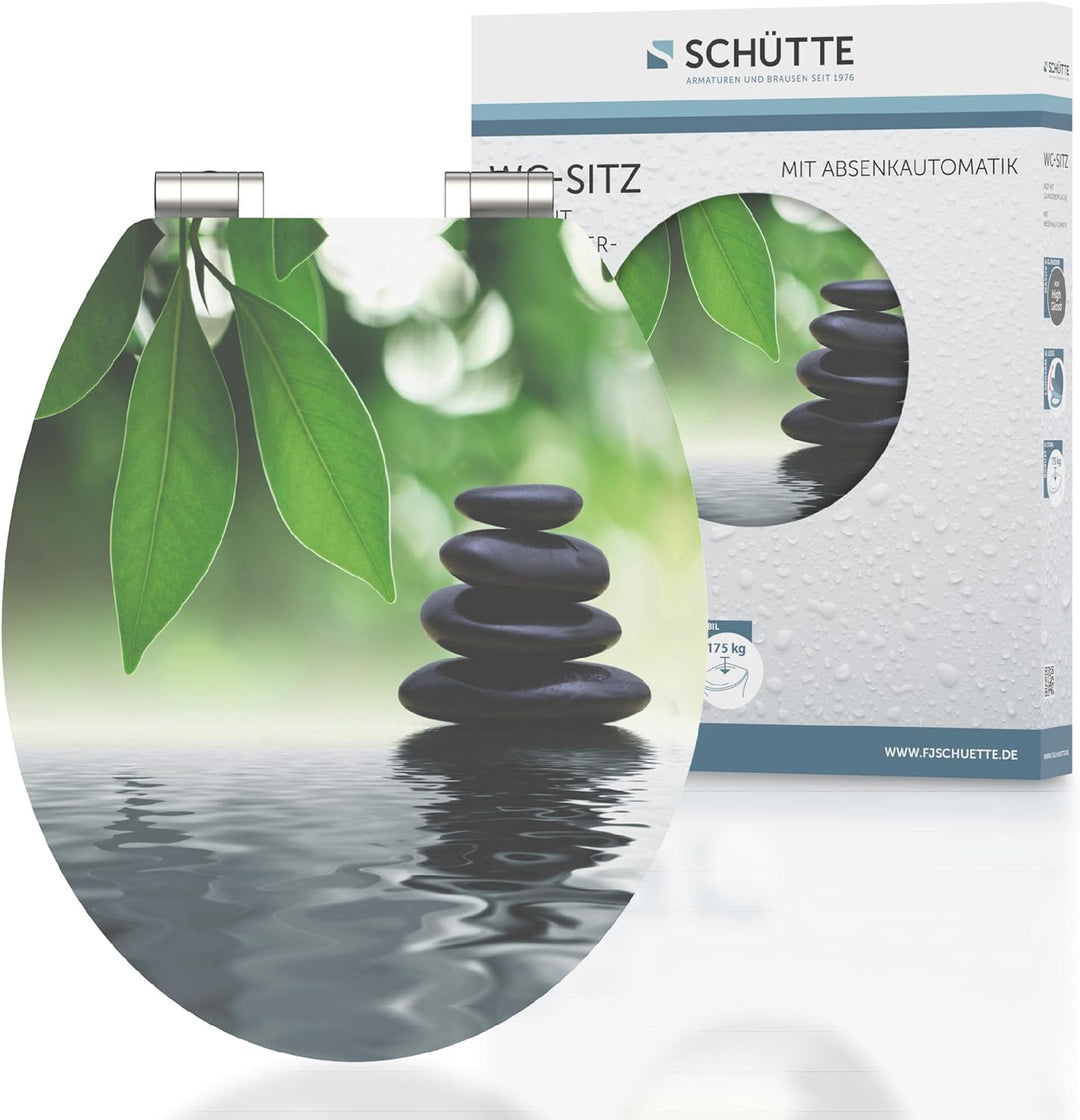 SCHÜTTE 80543 HG MDF-Holzkern High Gloss WC-Sitz OASIS mit Absenkautomatik, Motiv, Oasis