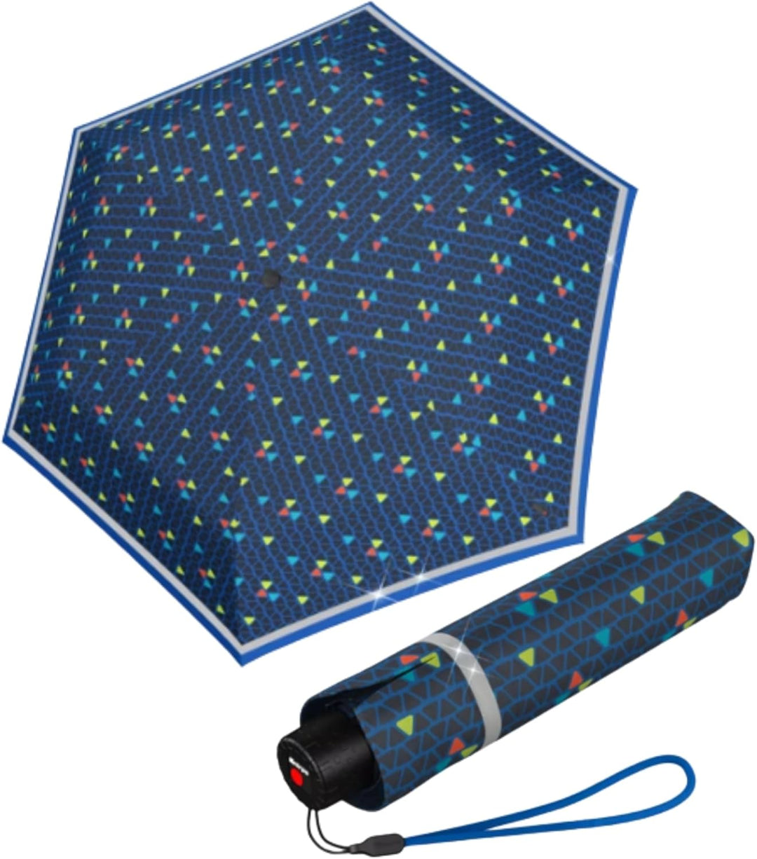 Knirps Rookie manual Kinder Regenschirm triple blue, 90 cm, Triple Blue