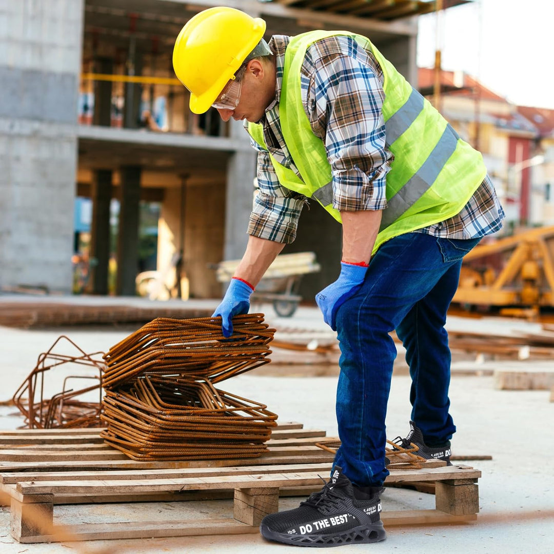 Furuian Sicherheitsschuhe Herren Damen Leicht Arbeitsschuhe Herren sportlich Atmungsaktiv Sneakers m