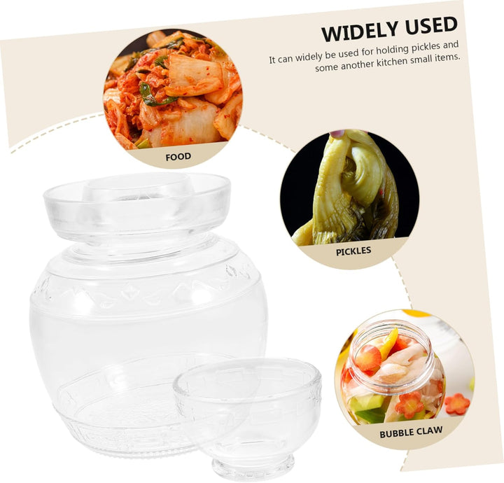 Cabilock 1stk Kimchi-Altar Sauerkraut Gärtopf Vorratstöpfe Aus Glas Gärbehälter Kimchi-Glas Gurkento