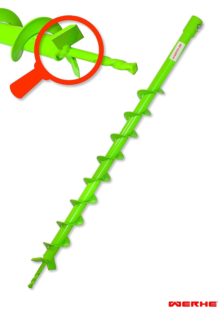 WERHE Profi Bohrer für Erdbohrer 60 mm Pfahlbohrer Brunnenbohrer präzise Bohrspitze