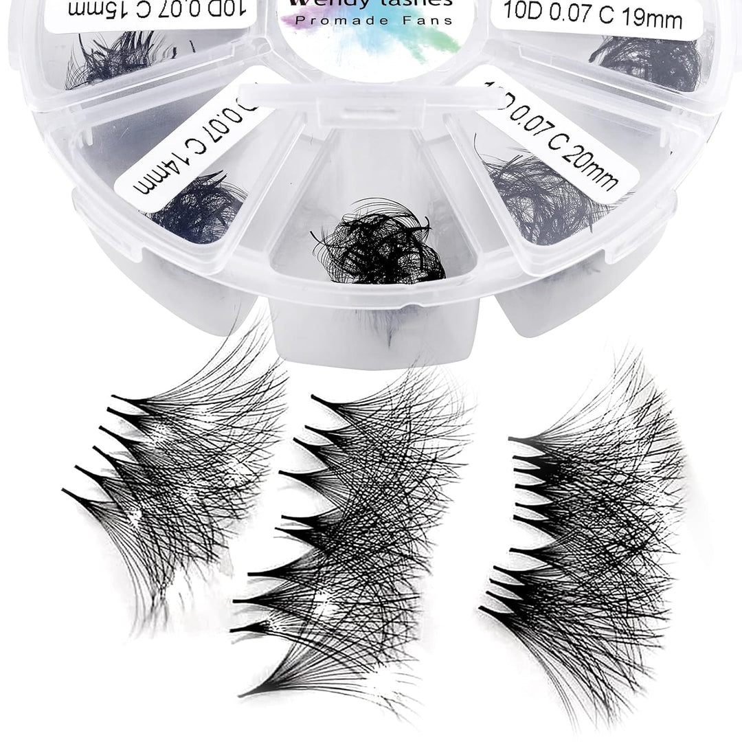 Russische Wimpern C Curl 500 Fans 10D 0,07 mm 13-20 mm gemischte vorgefertigte Wimpernverlängerung R