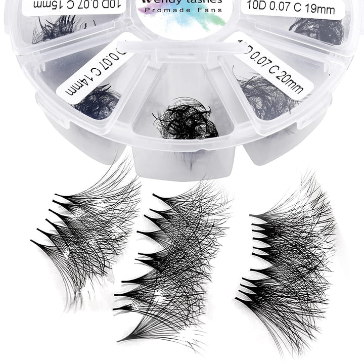 Russische Wimpern C Curl 500 Fans 10D 0,07 mm 13-20 mm gemischte vorgefertigte Wimpernverlängerung R