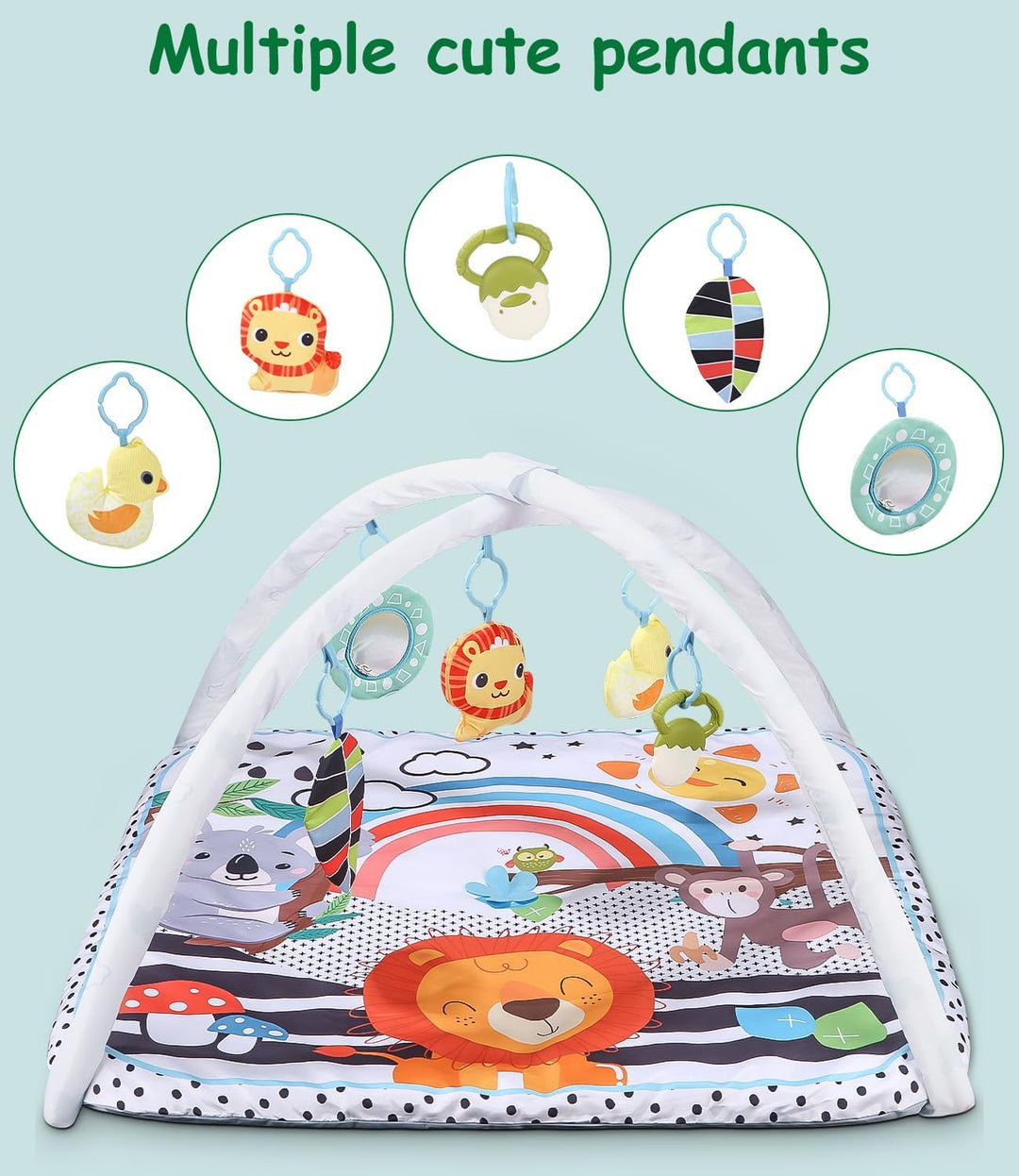Baby-Spielmatte, Babyspielzeug 0-6 Monate, Babymatte Baby, Play Arch Baby Gym, Verstellbarer Bogen,
