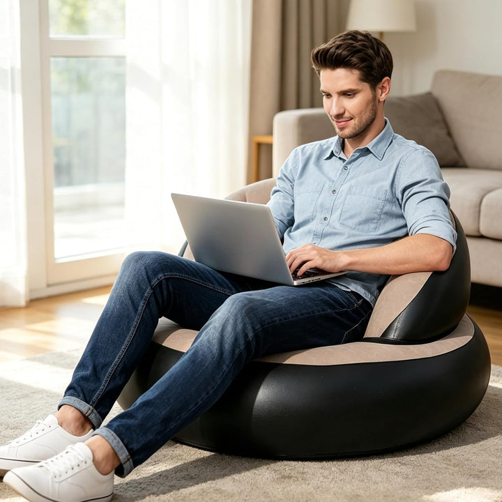 Yuragim Aufblasbares Sofa, Aufblasbares Luftsofa mit Luftpumpe, 77x58 cm | Aufblasbarer Sessel wasse