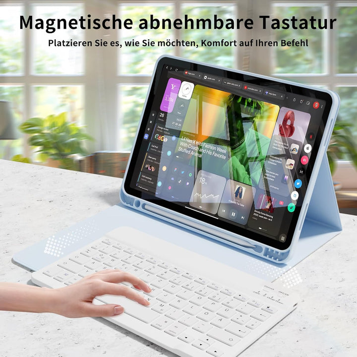 Hülle mit Tastatur für iPad Air 11 Zoll M4/M3/M2 (2026/2025/2024), iPad Air 5 4 2022/2020 10,9 Zoll,