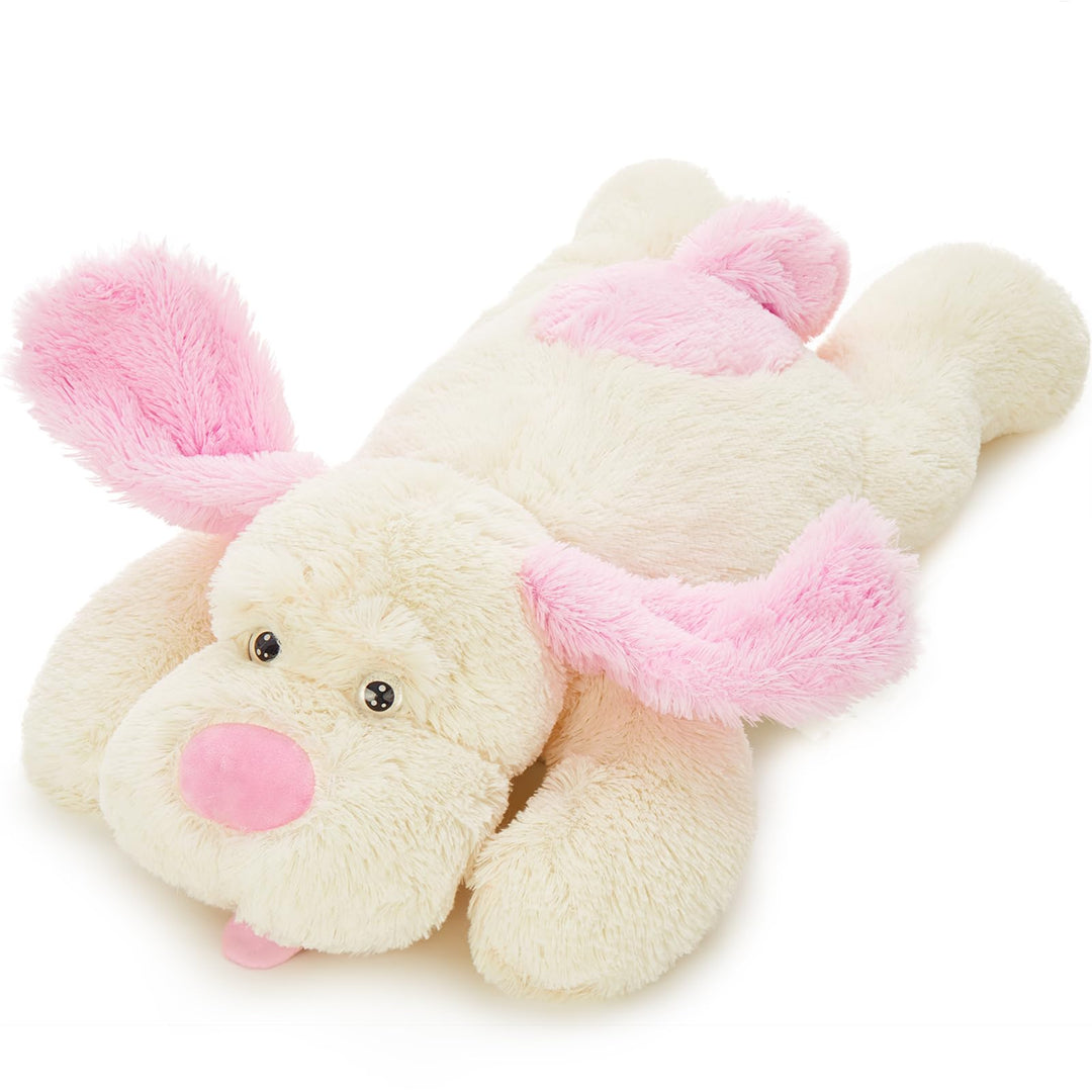 MorisMos 80cm lang Hund Kuscheltier gross XXL, weich Rosa Hund Plüschtier Stofftier, riesen Gefüllte