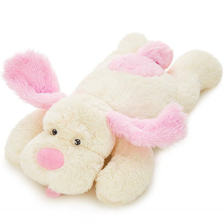 MorisMos 80cm lang Hund Kuscheltier gross XXL, weich Rosa Hund Plüschtier Stofftier, riesen Gefüllte