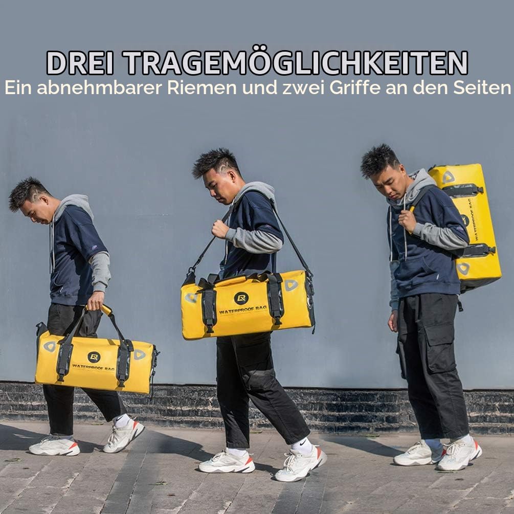 ROCKBROS Motorrad 62L Gepäckträgertaschen + 55L Gepäckrolle 100% Wasserdicht Motorradtaschen PVC Dop