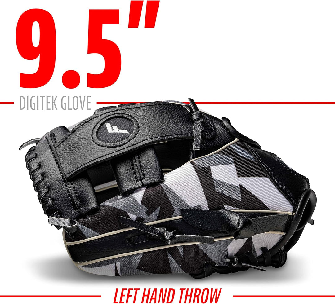 Franklin Sports RTP Teeball Performance Handschuh & Ball Combo (24,1 cm) Linke Hand Wurf schwarz / w