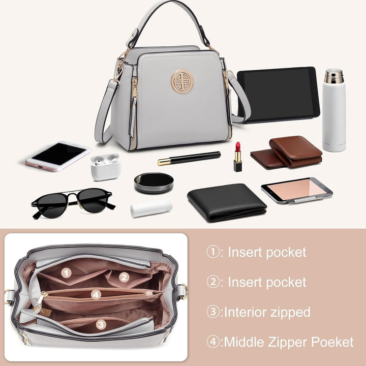 Miss Lulu Umhängetasche Damen Schultertasche Handtasche Crossbody Taschen Henkeltasche Mädchen PU Le