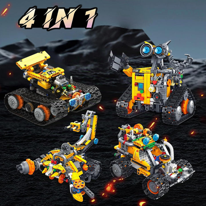 MOJINO Technik ab 5 6 7 8 9 10 11 12+ Jahre Jungen, 4 in 1 Roboter Kinder Roboticset mit App-Fernste