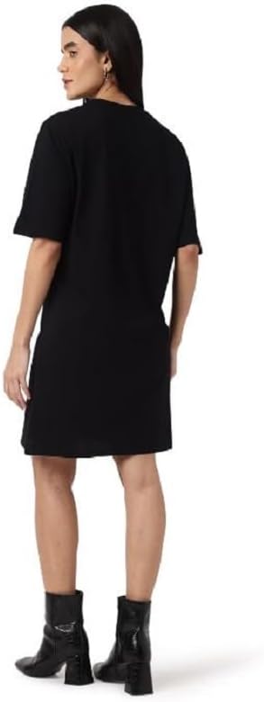 Armani Exchange Damen Sustainable, Classic Fit Casual Dress S Schwarz, S Schwarz