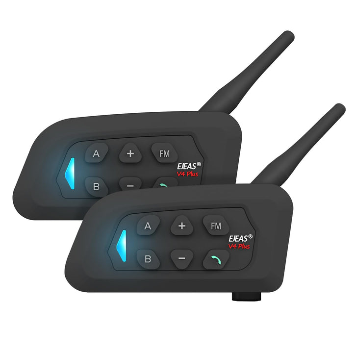 EJEAS V4Plus Motorrad Bluetooth Headset, Motorradhelm für bis zu 4 Motorräder mit Reichweite von 150