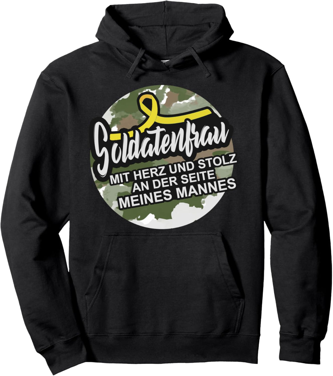 Soldatenfrau mit Stolz und Herz an der Seite meines Mannes Pullover Hoodie
