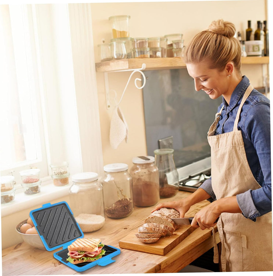 Mikrowellen-Toastie-Sandwich-Maker, Silikon-Toastie-Maker ohne Strom, blau, wiederverwendbar für sch