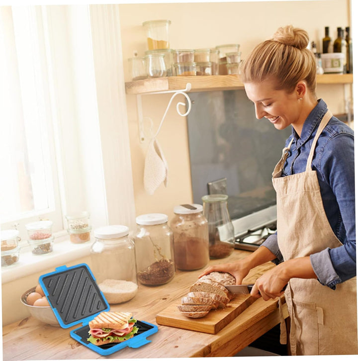 Mikrowellen-Toastie-Sandwich-Maker, Silikon-Toastie-Maker ohne Strom, blau, wiederverwendbar für sch