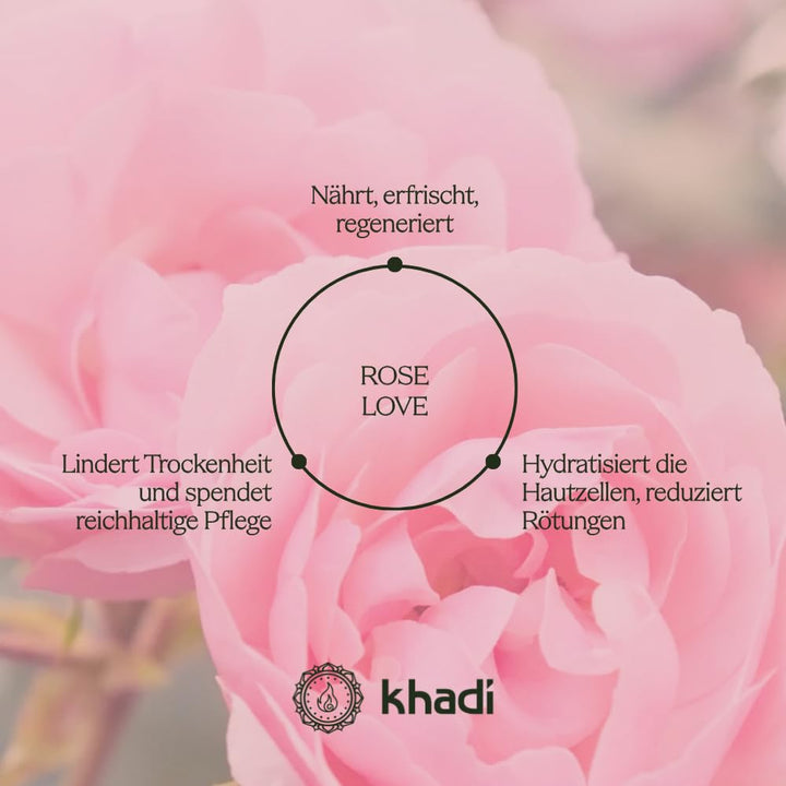 khadi ROSE LOVE Ayurvedisches Elixier Skin & Soul Oil, Luxuriöses Schönheitsöl, verwöhnend, regeneri
