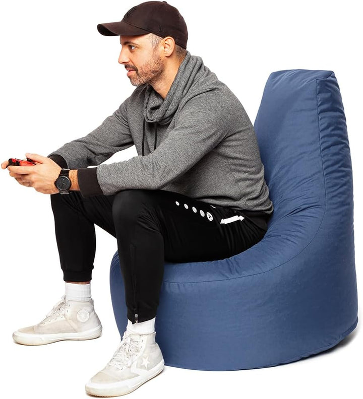 PATCH HOME Gamer Sessel Sitzsack inkl. Würfel Bean Bag Set Ø80cm, 30cm Sitzhöhe, 90cm Höhe + 35x35cm