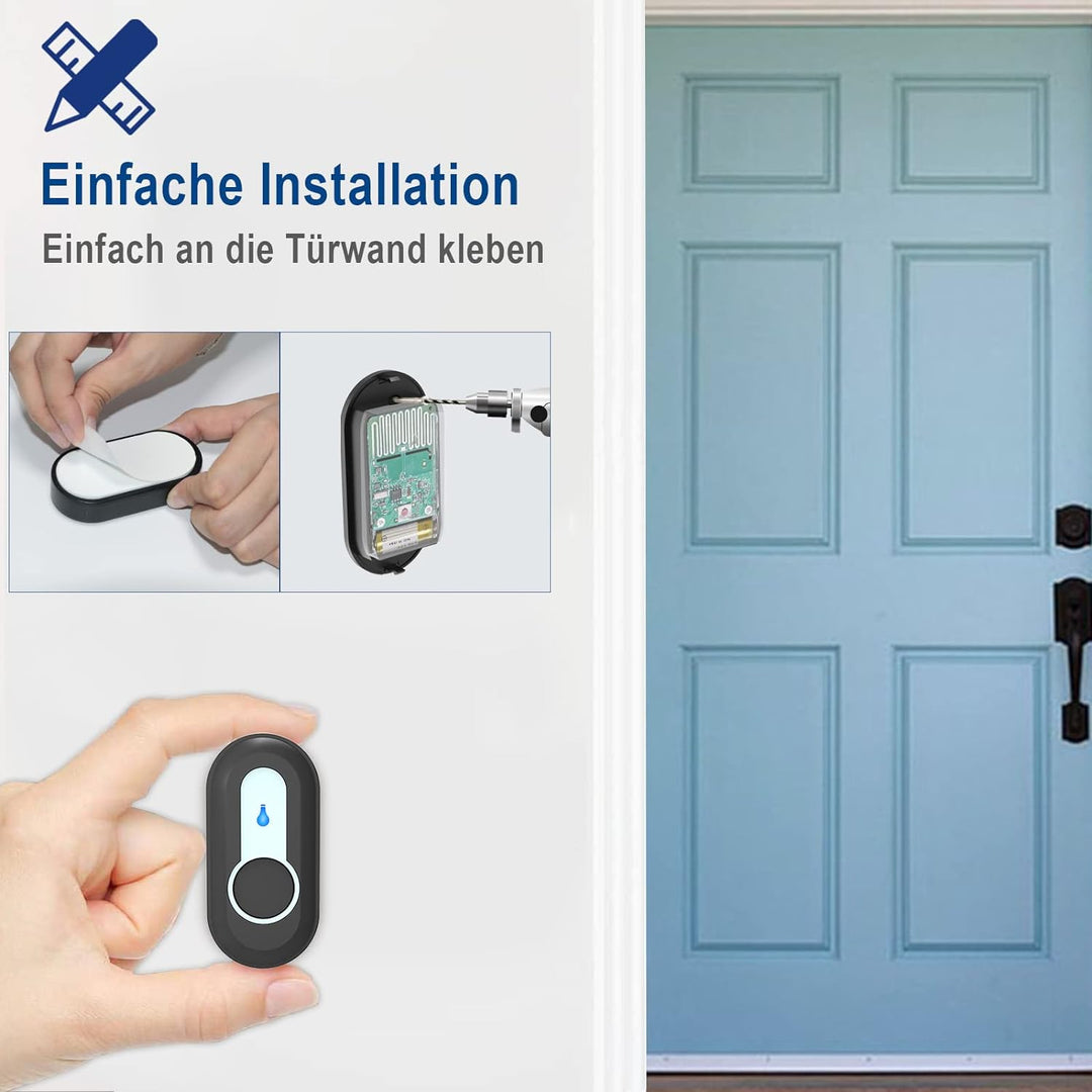 Funkklingel 400M Reichweite Funk Klingel haustür IP55 Aussen Wasserdicht Kabellose Türklingel Sender