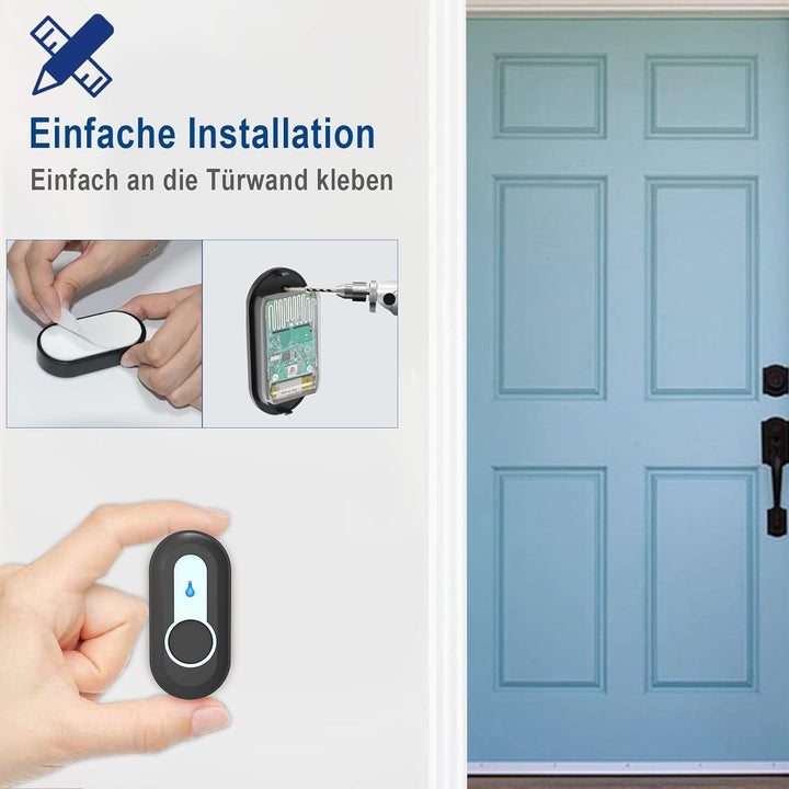 Funkklingel 400M Reichweite Funk Klingel haustür IP55 Aussen Wasserdicht Kabellose Türklingel Sender