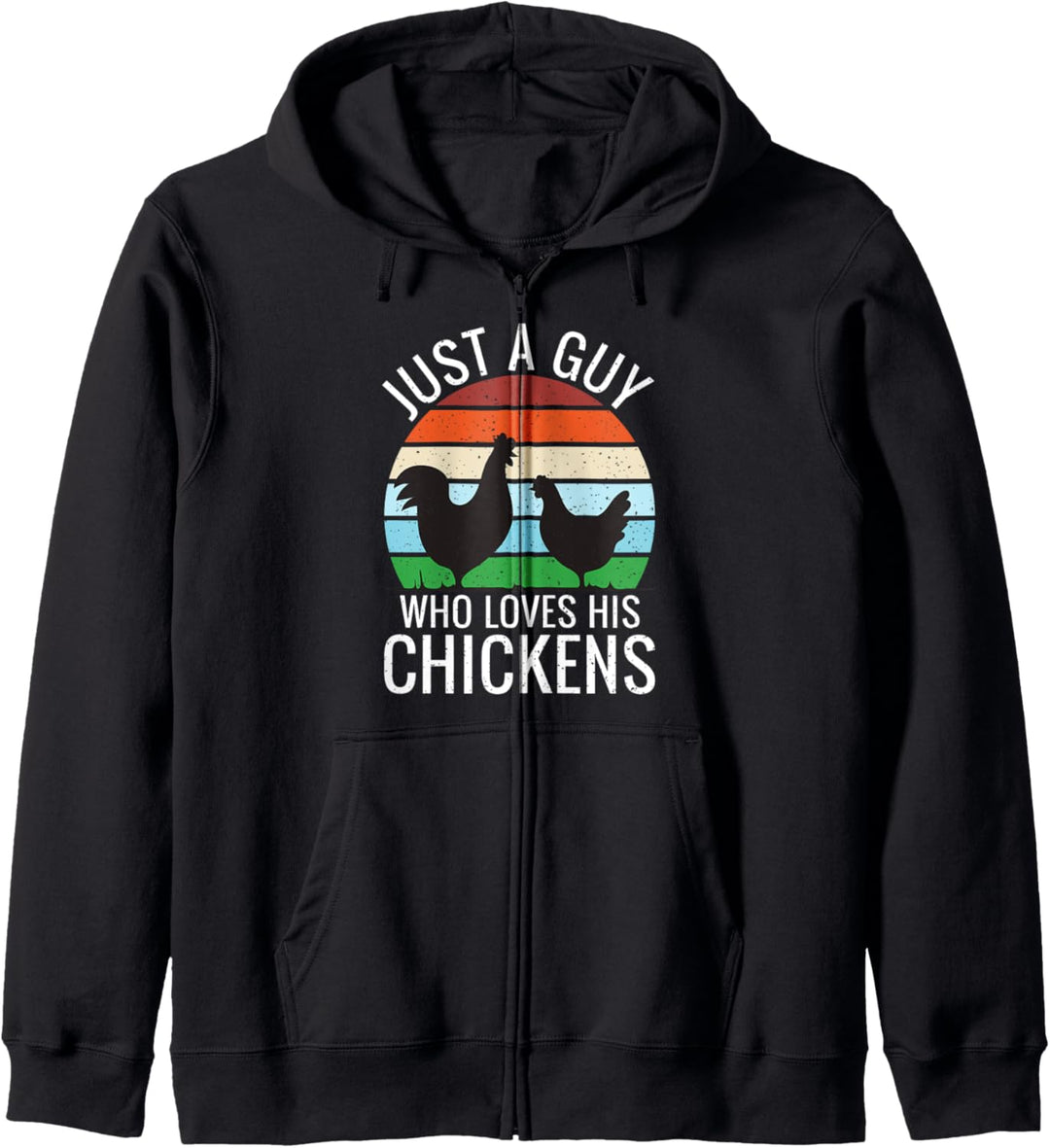 Just a Guy Who Loves Chickens Retro Vintage Style Huhn Kapuzenjacke