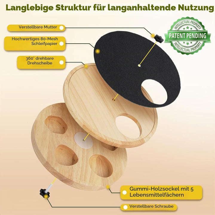 Hundekratzbrett für Krallen mit Leckerli-Box, Hundekrallen-Kratzunterlage, einstellbares interaktive