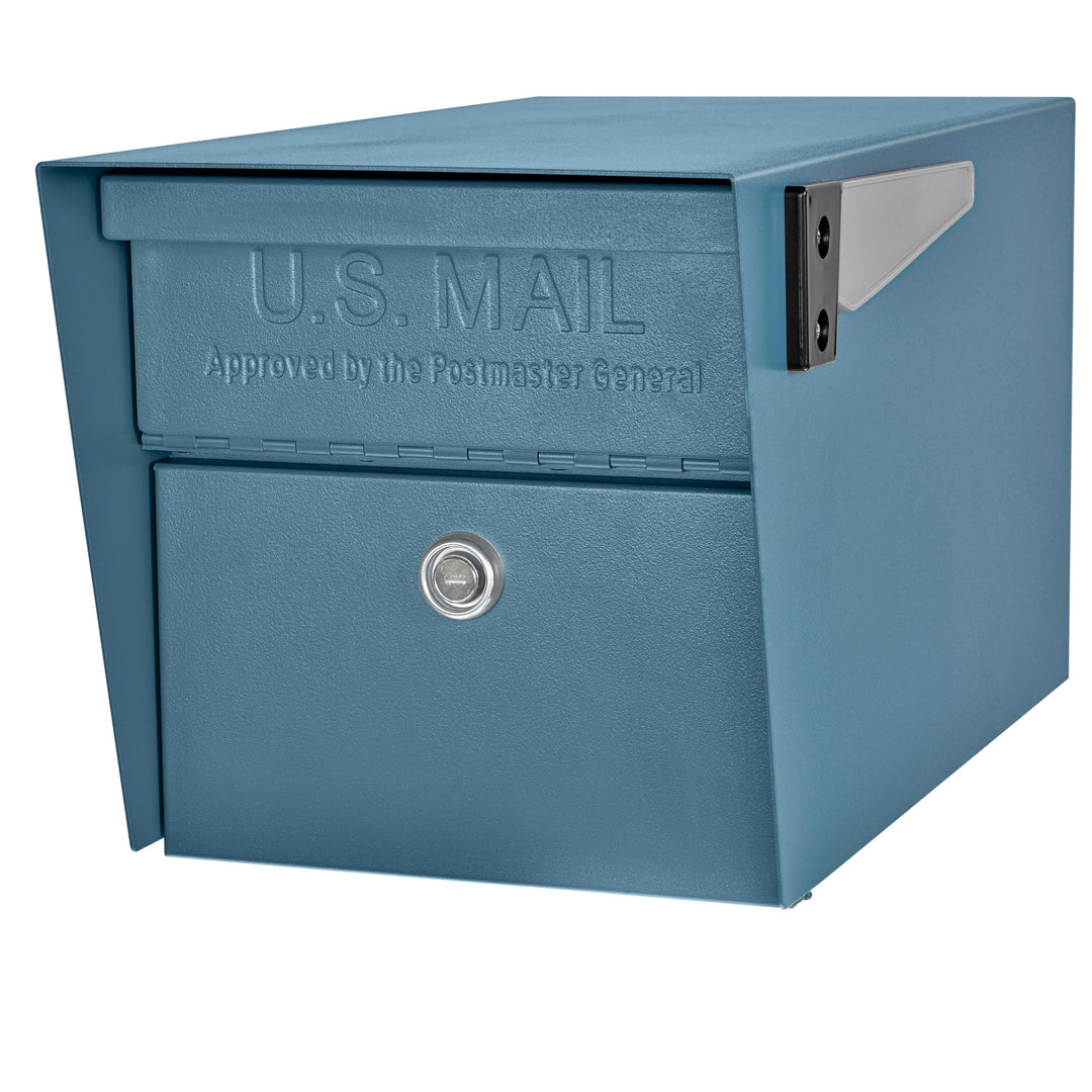Mail Boss 7584 Mail Manager Sicherheitsbriefkasten mit Bordsteinkante, Century Blue, Century Blue
