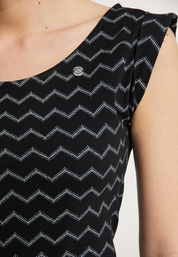 Ragwear Kleid Damen Tag Chevron 2111-20016 Wollweiss 7008 Off White L Schwarz, L Schwarz