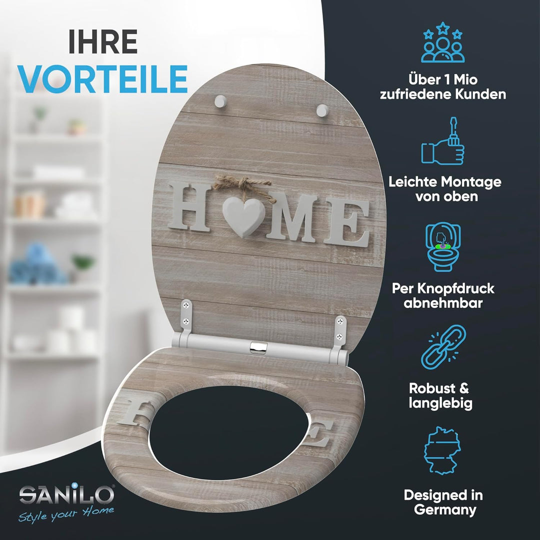 WC Sitz mit Absenkautomatik, grosse Auswahl, schöne Motive, hochwertige und stabile Qualität aus Hol