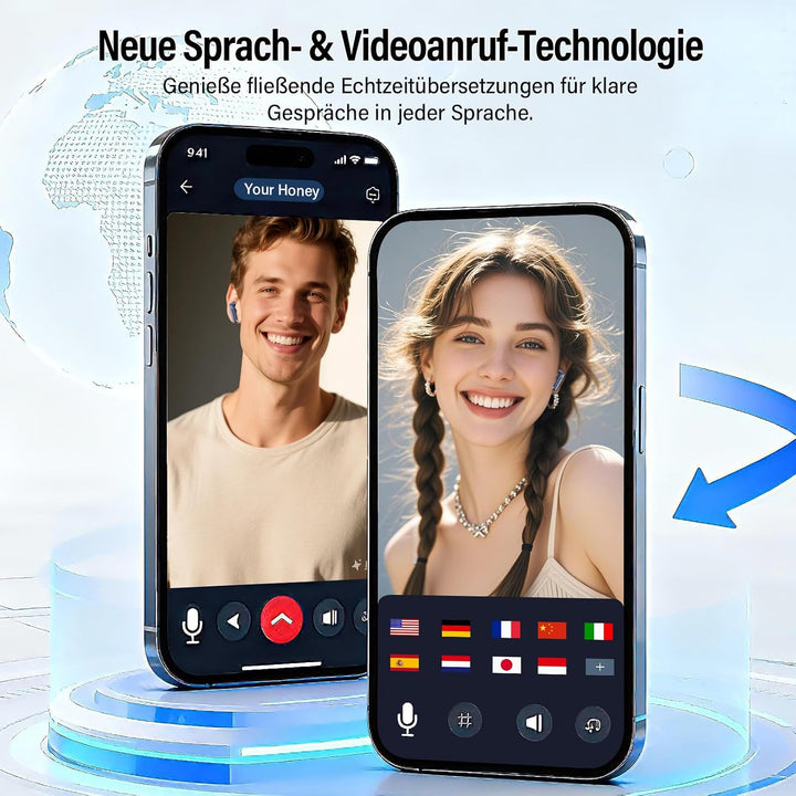 KI Übersetzer Kopfhörer, 3-in-1 Echtzeit Sprachübersetzer Kopfhörer 164 Sprachen mit ANC Mic &amp; App,