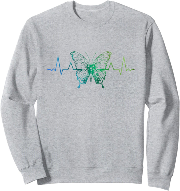 Bunte Schmetterlings-Herzschlag-Wildtierinsekten Sweatshirt