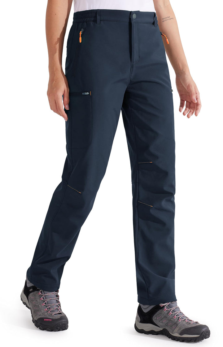 Libin Damen Wanderhose Thermohose Gefüttert Winter Outdoorhose Warme Softshellhose Wasserdicht Windd