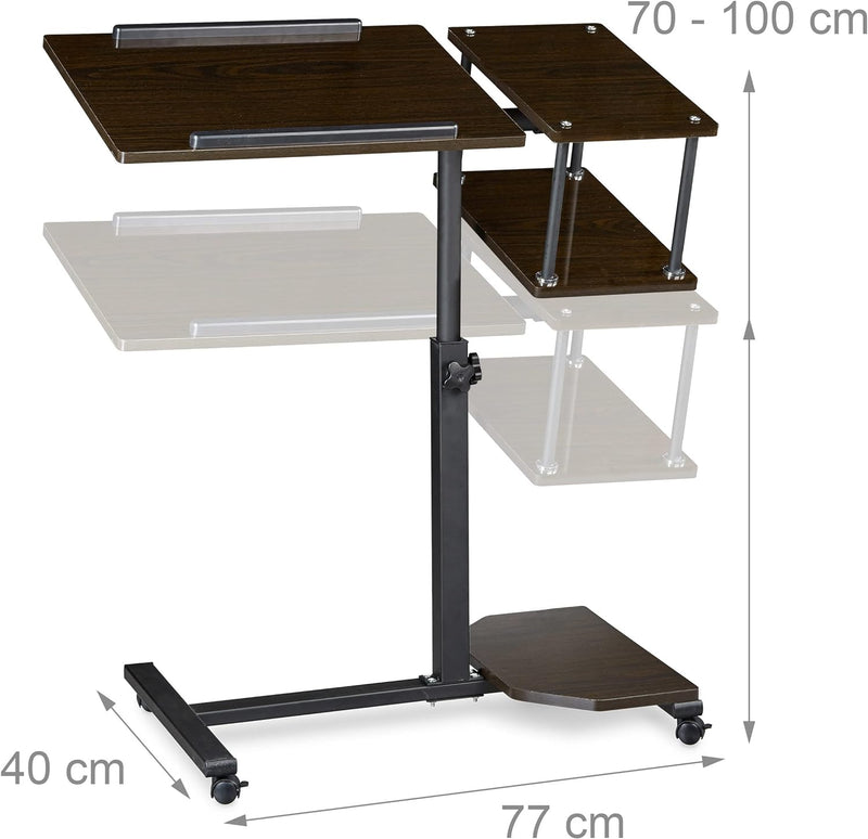 Relaxdays Laptoptisch höhenverstellbar XL HBT: 100 x 77 x 40 cm Grosser Notebook Tisch als Sofatisch