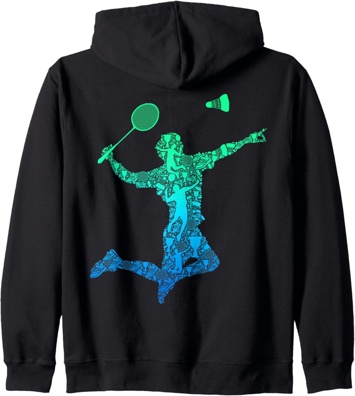 Badminton Federball Badmintonspieler Jungen Kinder Herren Kapuzenjacke