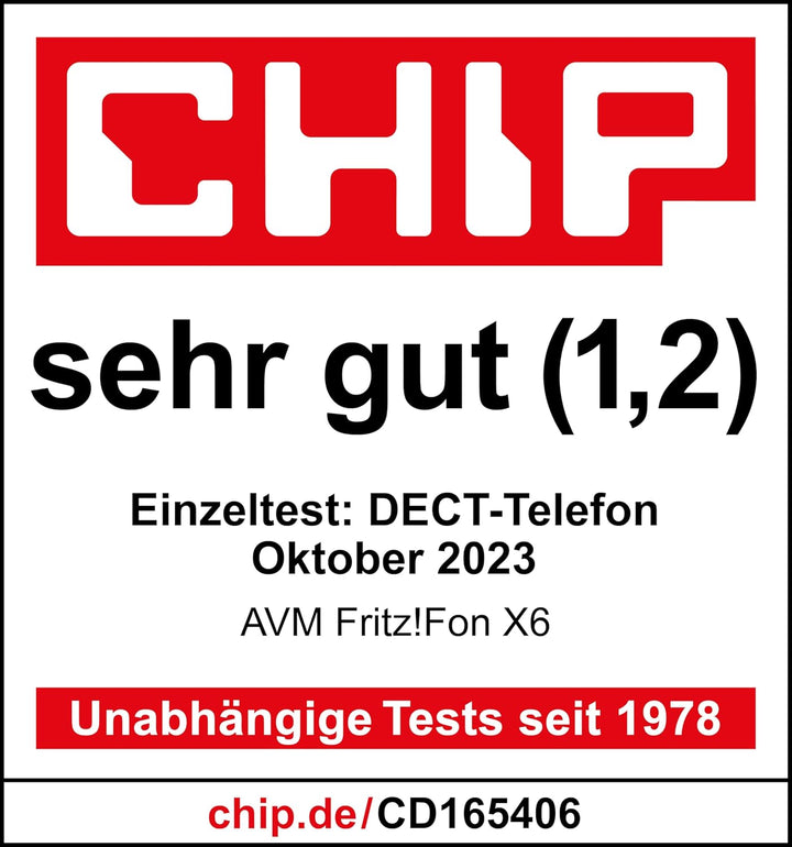 AVM FRITZ!Fon X6 Black DECT-Komforttelefon (hochwertiges Farbdisplay, HD-Telefonie, Full-Duplex-Frei