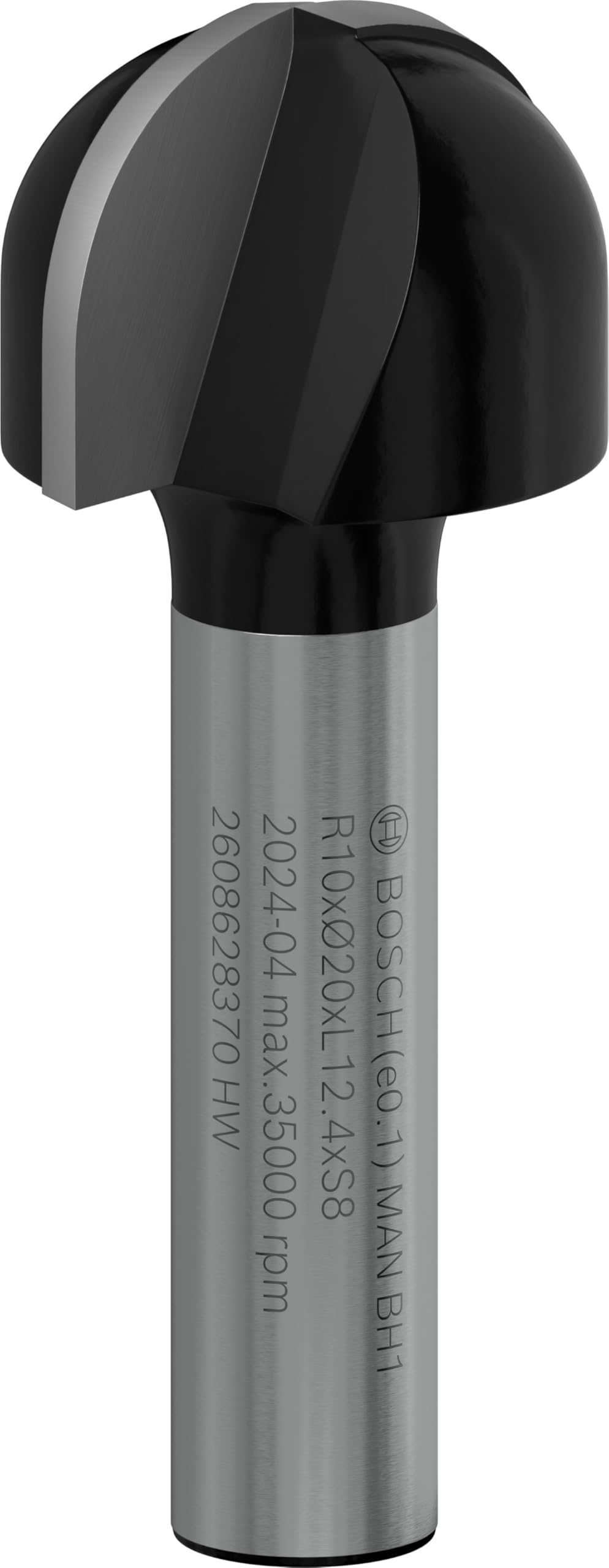 Bosch Accessories Professional Zubehör 2608628370 Hohlkehlfräser 8 mm, R1 10 mm, D 20 mm, L 12,7 mm,