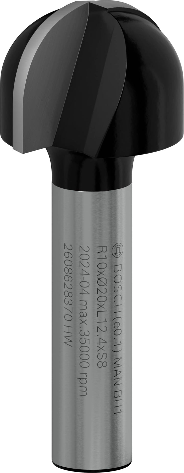 Bosch Accessories Professional Zubehör 2608628370 Hohlkehlfräser 8 mm, R1 10 mm, D 20 mm, L 12,7 mm,