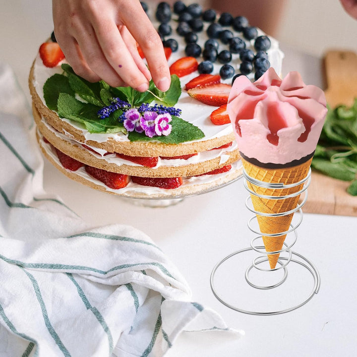 ULTECHNOVO Eistütenhalter Edelstahl 4 Stück Eiscreme-Präsentationsständer Kegelhalter Für Kuchen Und
