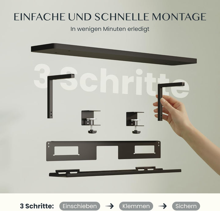 FlexiSpot Monitorerhöhung mit Kabelmanagement, Schreibtisch Aufsatz, klemmbare Schreibtischablage, S