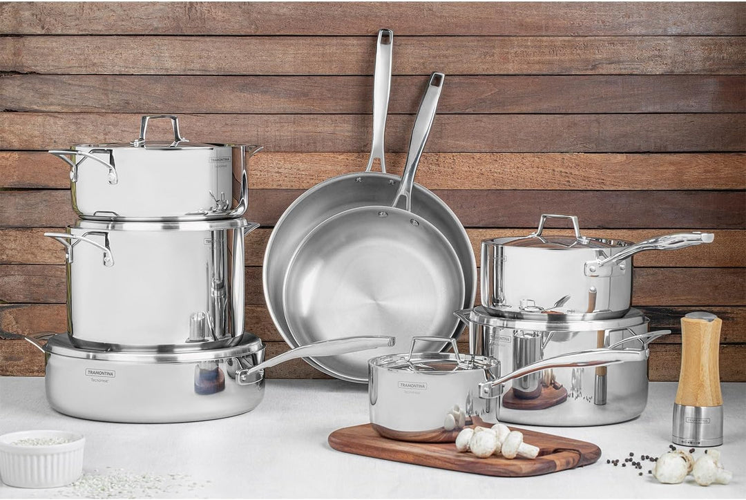 Tramontina GRANO Gemüsetopf, ø 24cm 7,7 Liter, Edelstahl, Induktion, ofenfest Gemüsetopf Ø24 cm, Gem