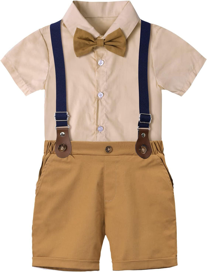 mintgreen Baby Junge Anzüge 2PCS Ostern Outfit Gentleman Hemd Hosen Satz mit Fliege Hosenträger 3-18